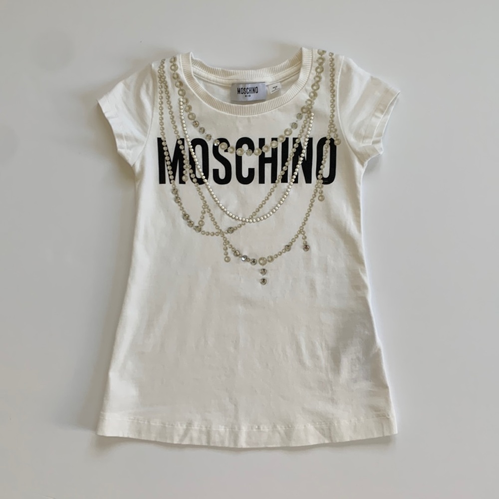 Moschino Kid Pearls Short Sleeve T-shirt Dress 4Y VGUC